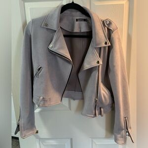 Suede moto jacket